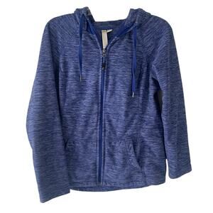 Green Tea Women's Size Small Blue Heathered Outdoor Full Zip Sweater‎
